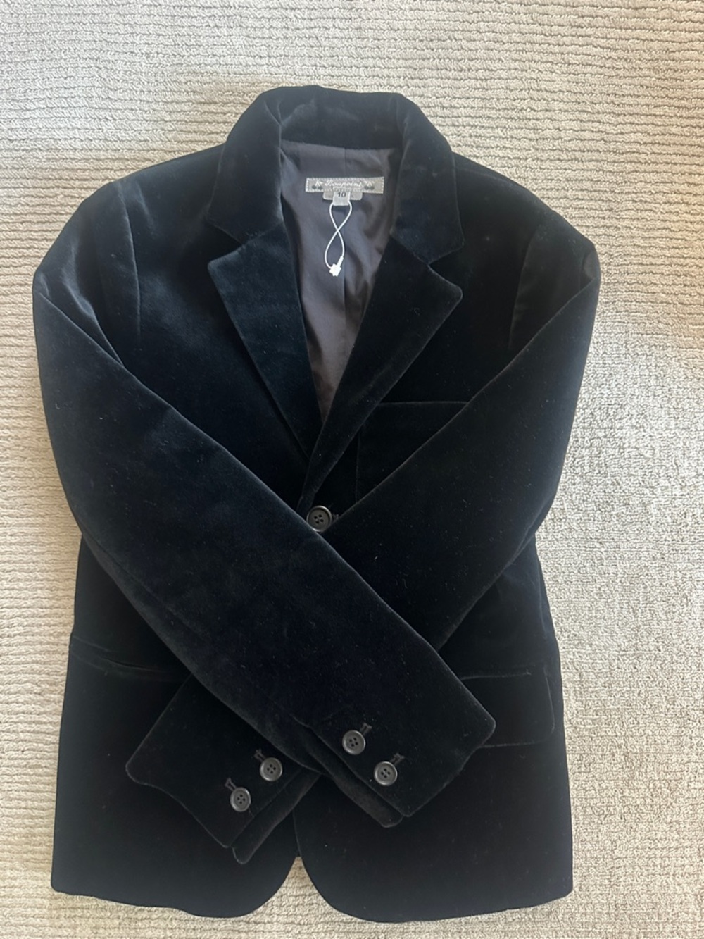 Bonpoint Black Velvet Kids Blazer